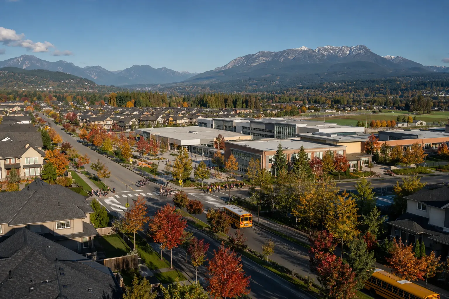 West Abbotsford neighbourhoods connected to W J Mouat Secondary