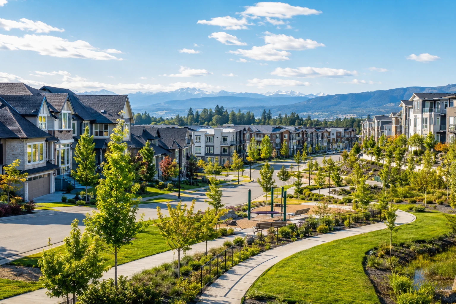 Willoughby Heights homes and mixed housing in Langley